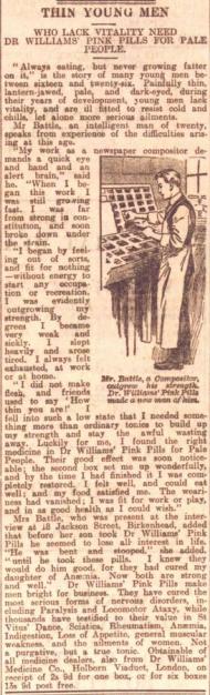 Pink Pills Advert, Dundee Courier, 23rd November 1904